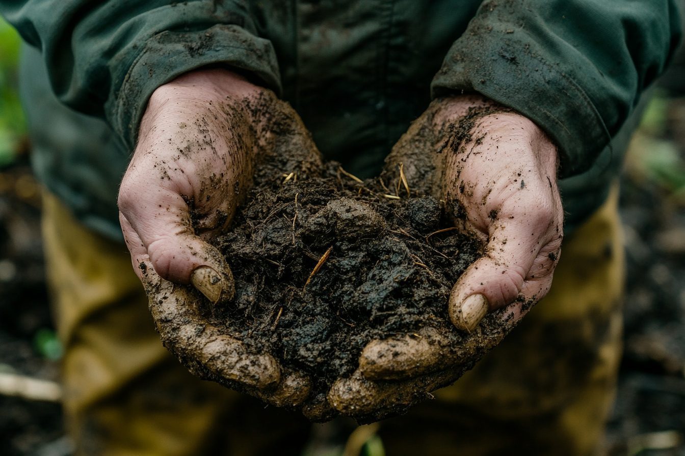 Pair of hands holding soil representing GAIA at COP 29